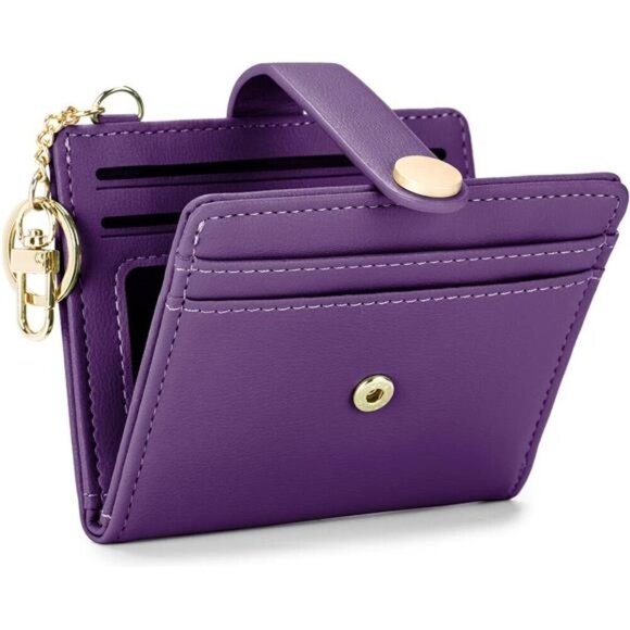Accessories - Slim Wallet for Women, 2A-PU Leather-Dark Purple
